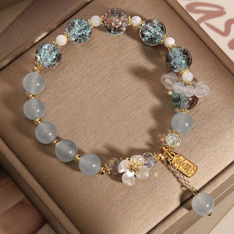 Natural Chalcedony Crystal Bracelet For Women