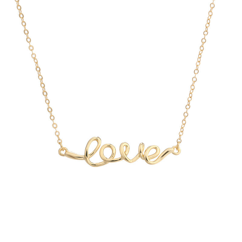 Jewelry Female Lettering Love Pendant Clavicle Chain