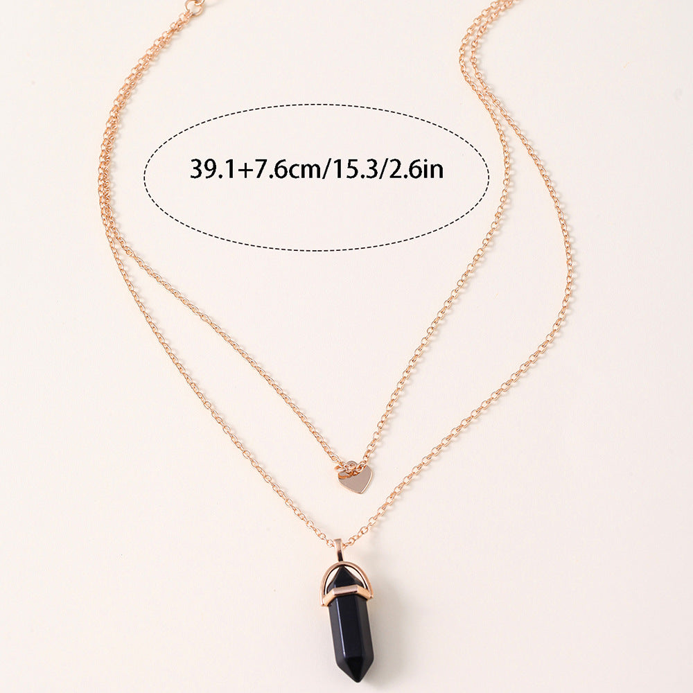 Fashion Simple Jewelry Love Hexagon Pendant Necklace