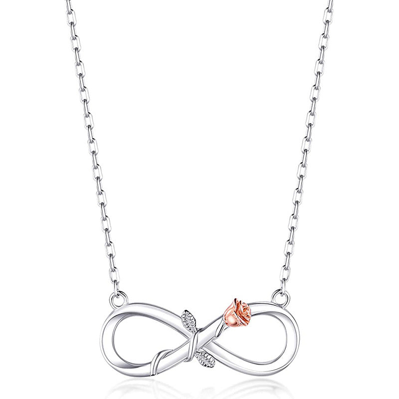 Double Fair Infinity Symbol Rose Necklace