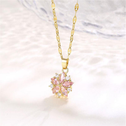 Crystal Snowflake Necklace Women Fashion Ins Necklace