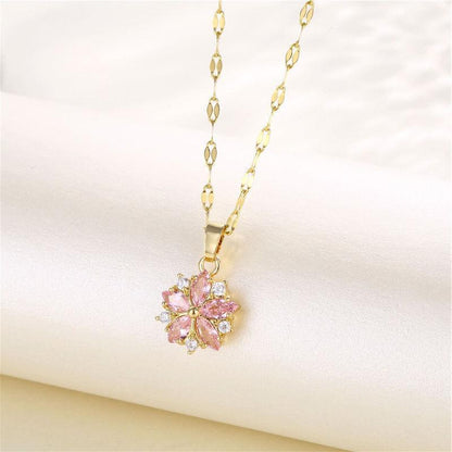 Crystal Snowflake Necklace Women Fashion Ins Necklace