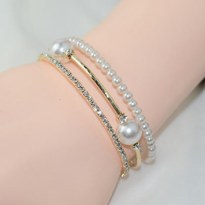 Simple Pearl Rhinestone Bracelet For Women