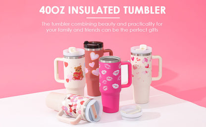 Tumbler With Handle Straw Insulated