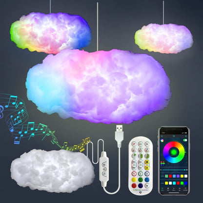 3D RGBIC Clouds Bedroom Light