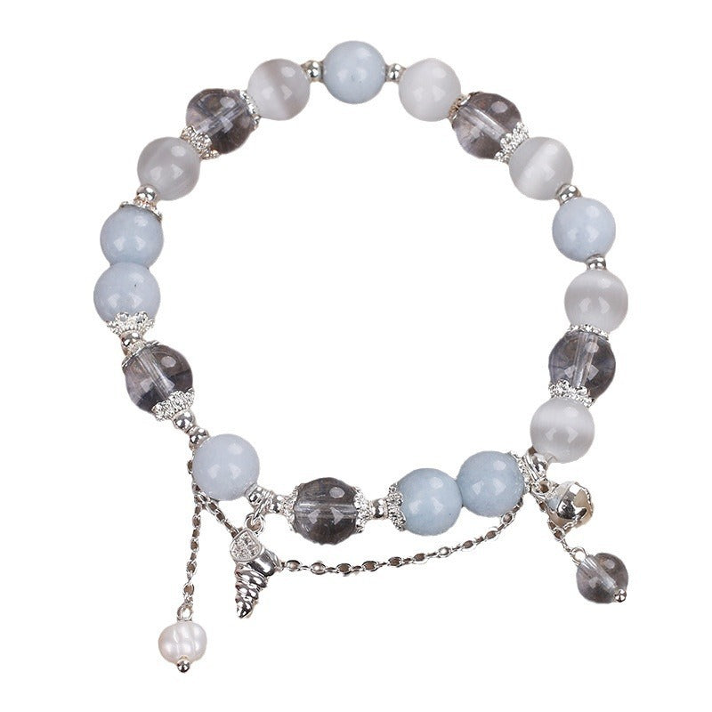 Sweet Aquamarine Beaded Bracelet For Women