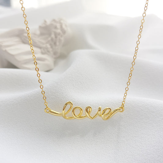 Jewelry Female Lettering Love Pendant Clavicle Chain