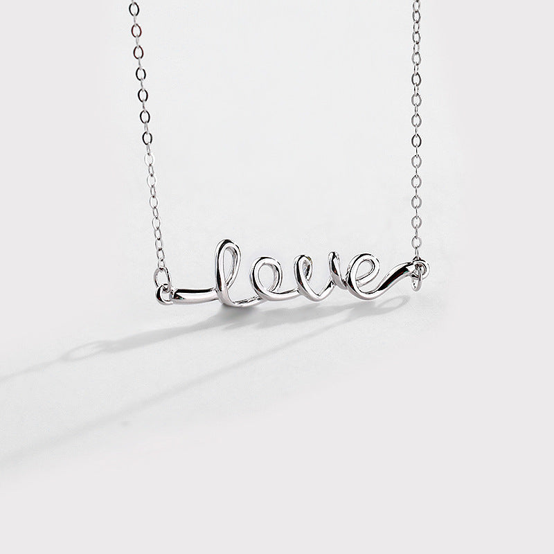 Jewelry Female Lettering Love Pendant Clavicle Chain