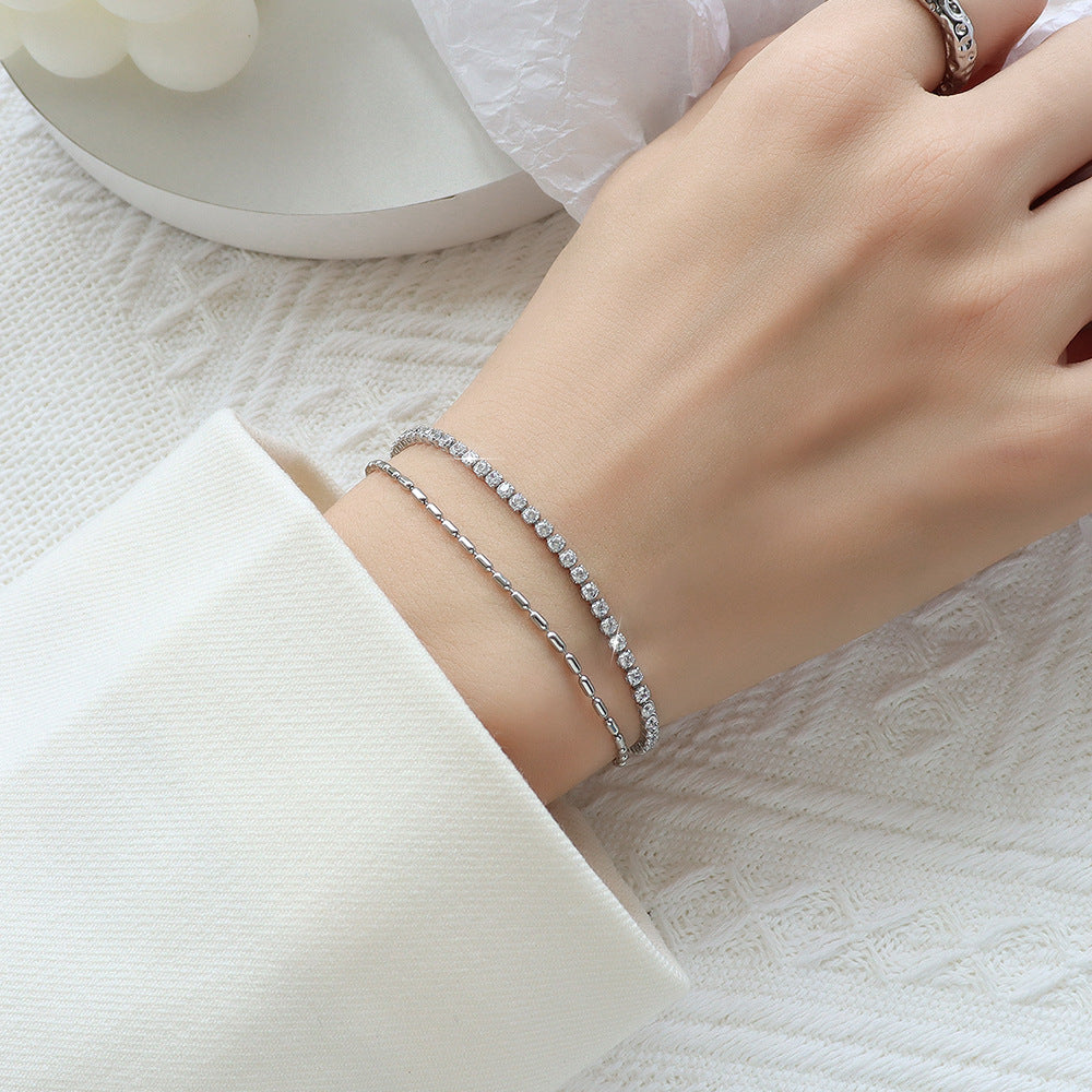 Zircon Double-layer Bracelet For Women