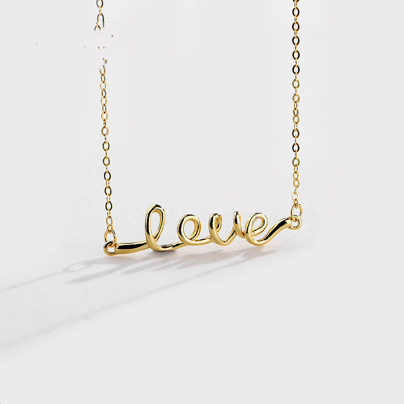 Jewelry Female Lettering Love Pendant Clavicle Chain