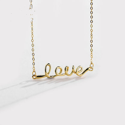 Jewelry Female Lettering Love Pendant Clavicle Chain