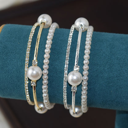 Simple Pearl Rhinestone Bracelet For Women