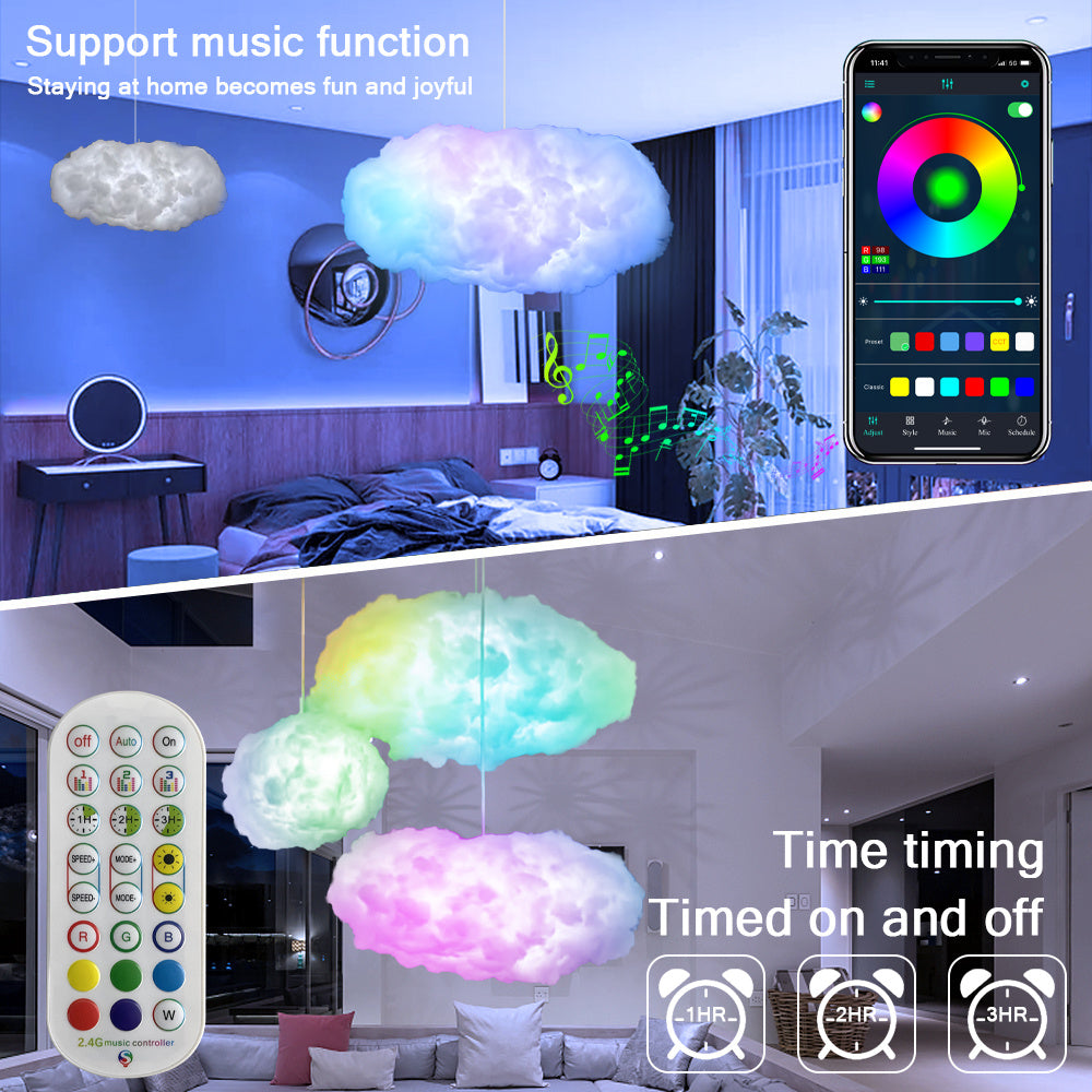 3D RGBIC Clouds Bedroom Light